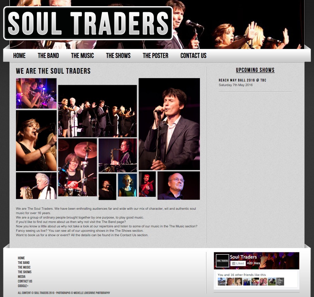 The old homepage of the soul traders site.